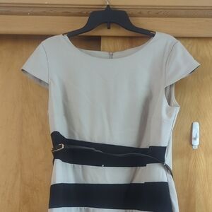 Alyx Beige and Black Midi Dress